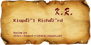 Kispál Richárd névjegykártya